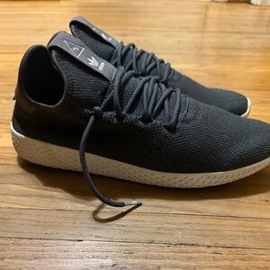 adidas Black Knit Slip-On Sneakers with White Sole
